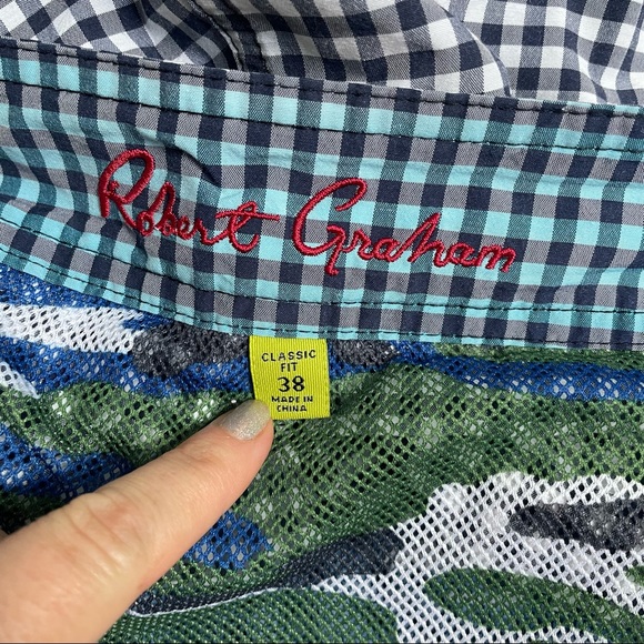 Robert Graham Men’s Blue Check Printed Swim Trunks Board Shorts EUC 38 - Picture 5 of 8